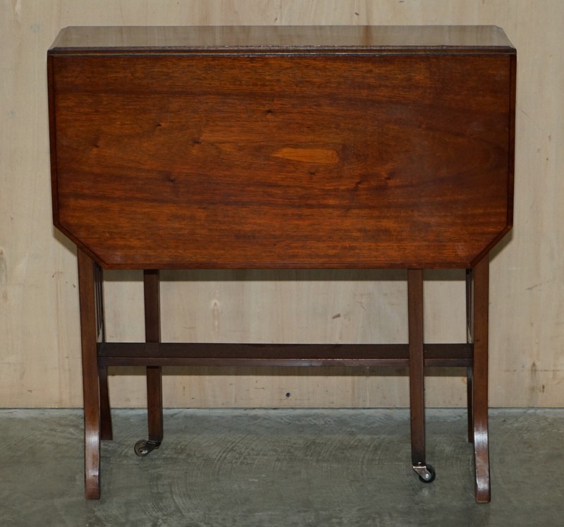 ANTIQUE SPILLMAN & CO ST MARTINS LANE LONDON EXTENDING OCCASIONAL GAMES TABLE gallery