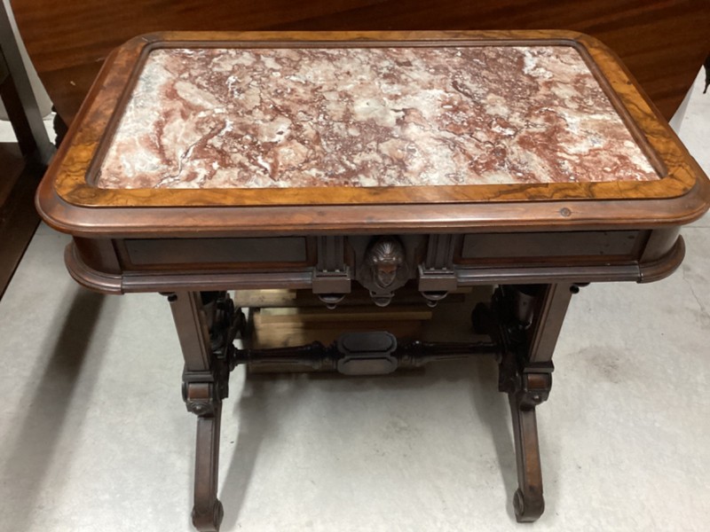 Antique victorian marble top table walnut 19th c attrib john jelliff gallery
