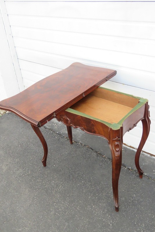French Late 1800s Card Gaming Console Table 1860 gallery