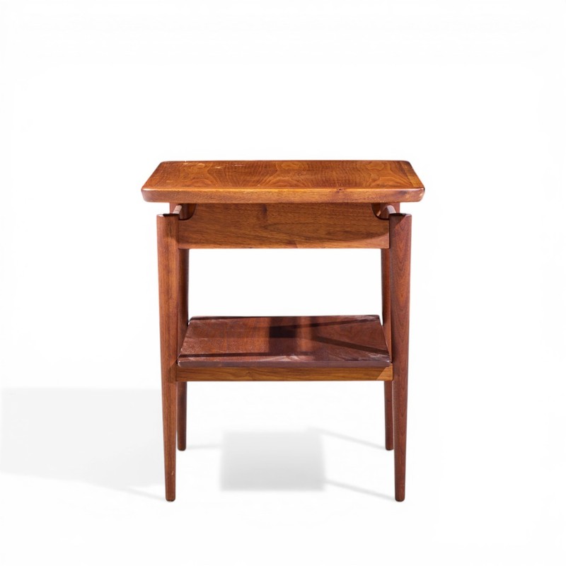Jens Risom Mid Century Walnut Floating Side End Tables - Pair gallery