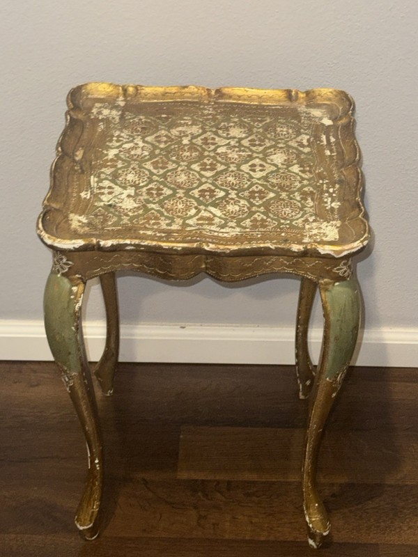 vintage Italian Florentine Style accent table gallery