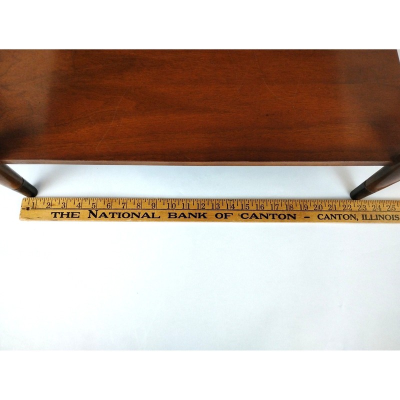 60s Walnut 2 Tier End Side Table Dovetail Inlay Lane Acclaim Family Tapered Legs gallery