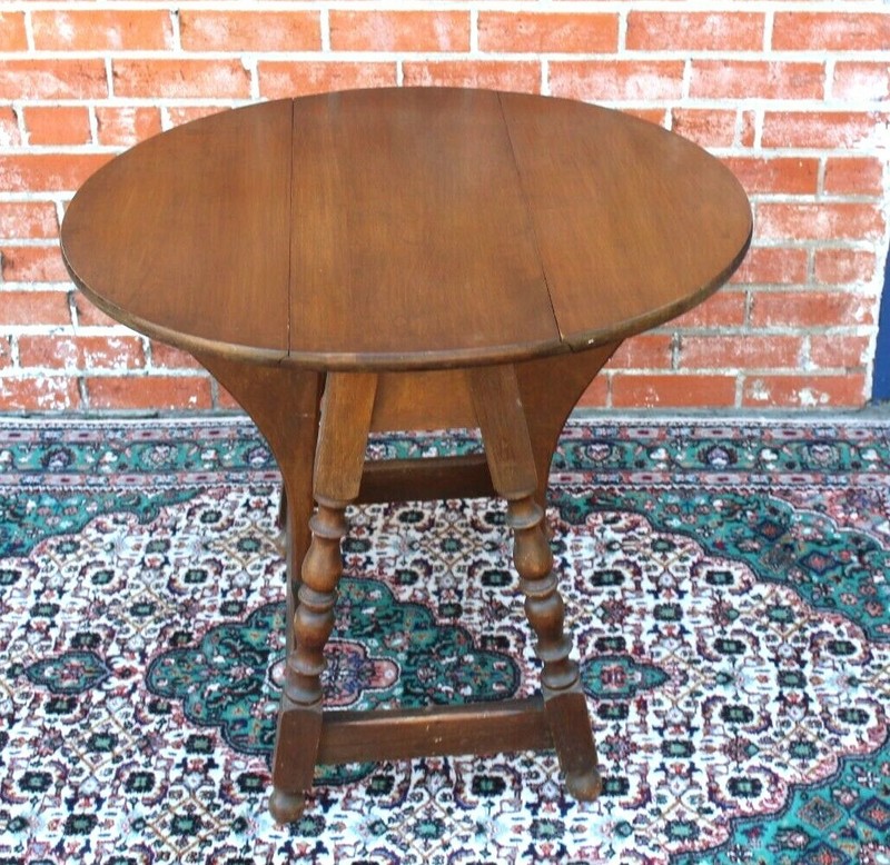 English Antique Oak Small Drop Leaf Table | Living Room Furniture gallery