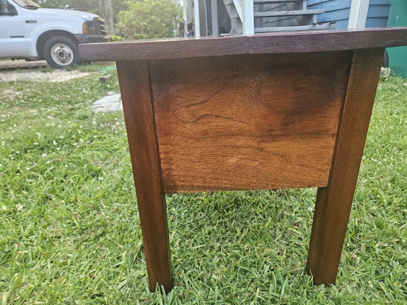 Antique Mission Style Tile Inlayed Walnut End Table 19th Century gallery