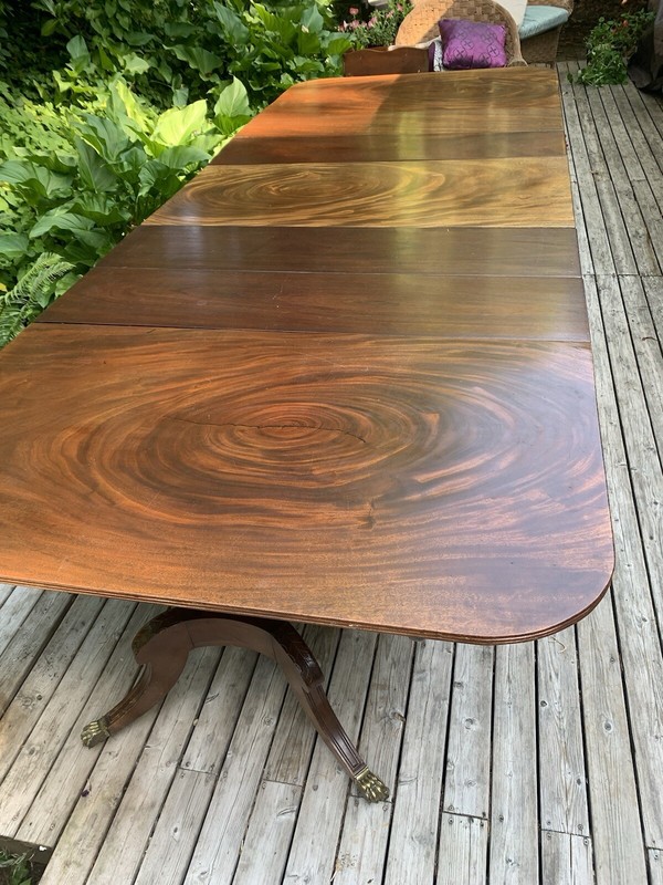 Regency Dining Table 1800's Three Pedestals gallery