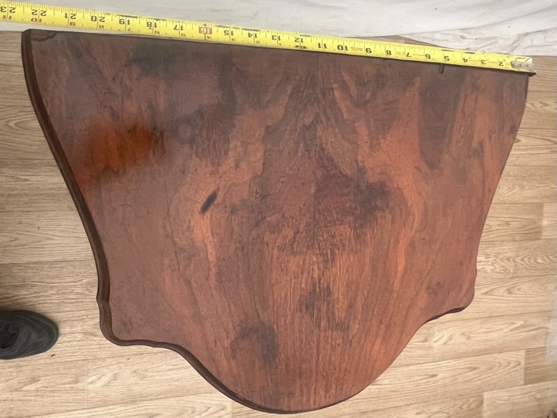French Victorian Demilune Console Table Hand Carved Petite size Mahogany gallery