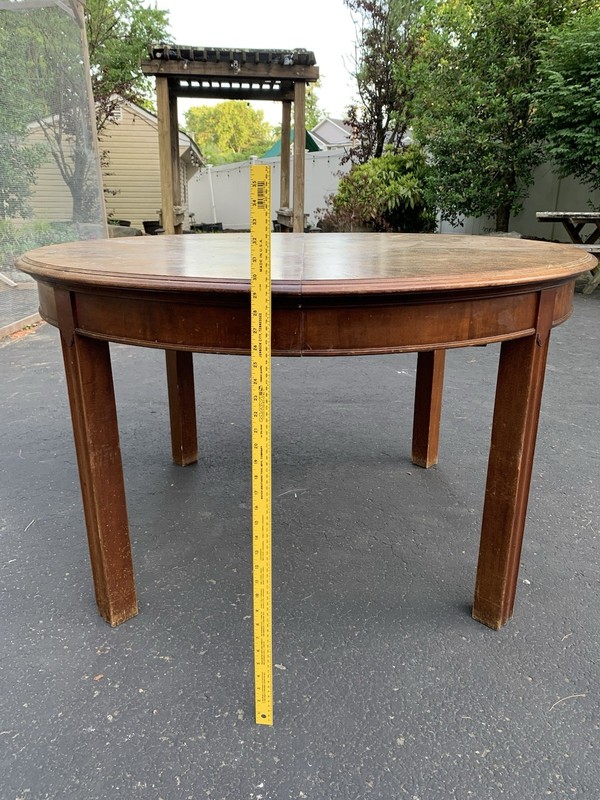 Vintage Extendable 12-Foot Banquet Dining Table – Mahogany Sunburst Veneer gallery