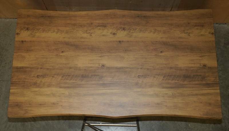 DECORATIVE CONTEMPORARY X FRAMED DINING TABLE & BENCHES PART OF A DINING SUITE gallery