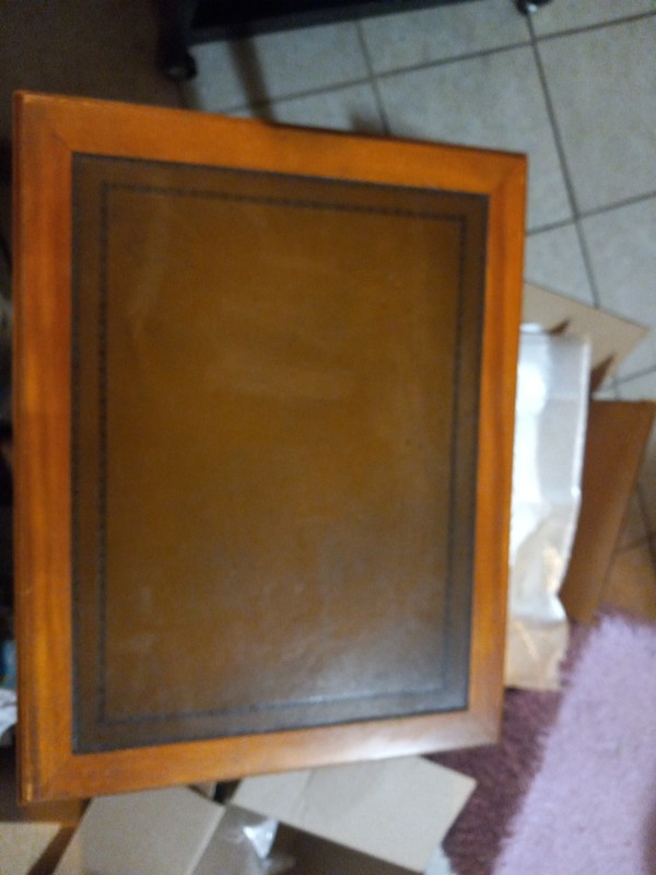 Vintage Mahogany Leather Top Nesting Table Federal English Regency