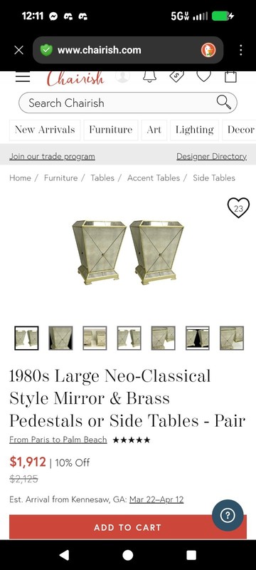 Mirrored Dinner Table Base /Display, Vintage Showcase Bedside End Table gallery