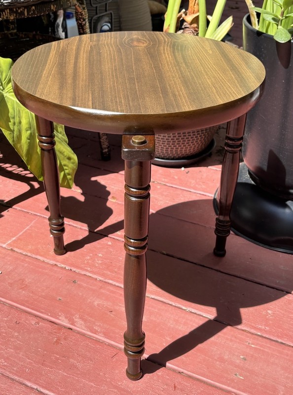 Vintage Mid Century Round Side End Table Laminate Formica Top 3 Leg Plant Stand gallery