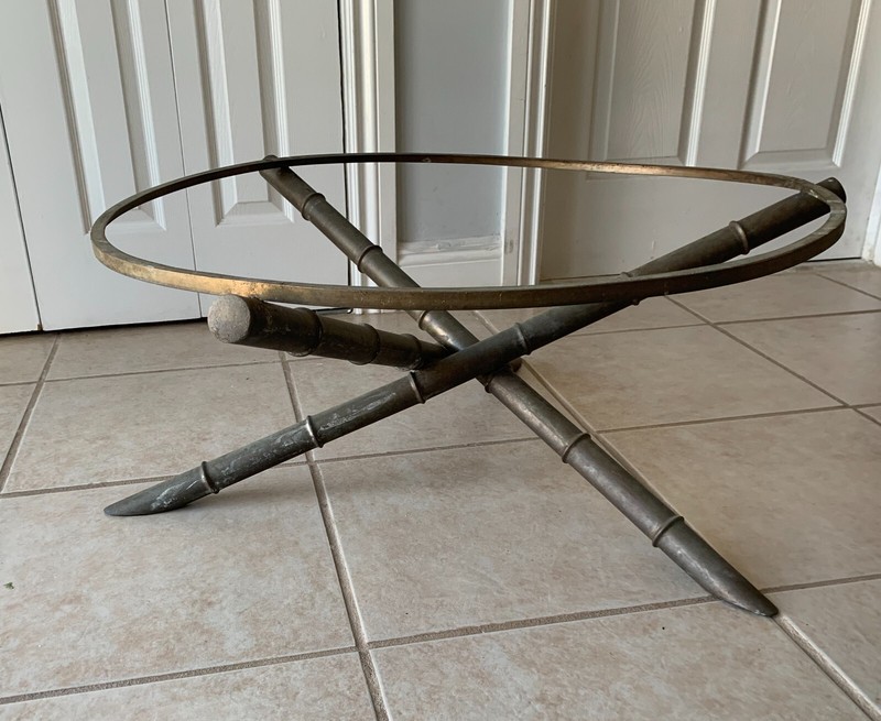Faux Bamboo Brass Round Coffee Table gallery