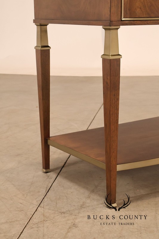 Johnathan Charles 'Barcelona' Marble Top Walnut Nightstand gallery