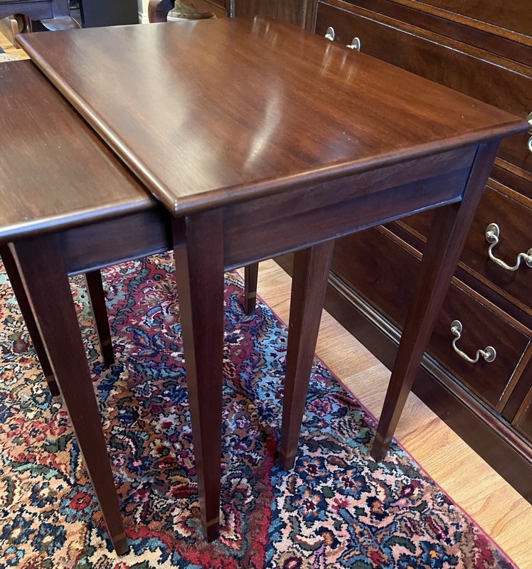 Henkel Harris Mahogany Stacking Tables Finish 29 gallery