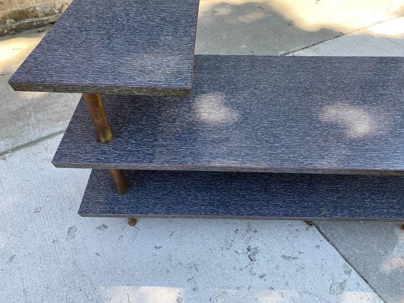 Rare Find Mid Century Modern Side Table Cone Legs 42 in gallery