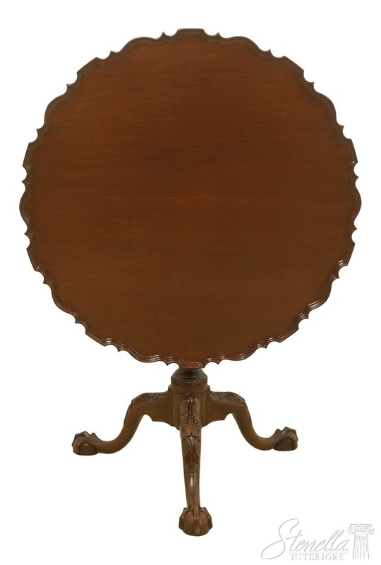 L54705EC: Bench Made Chippendale Ball & Claw Mahogany Tilt Top Table
