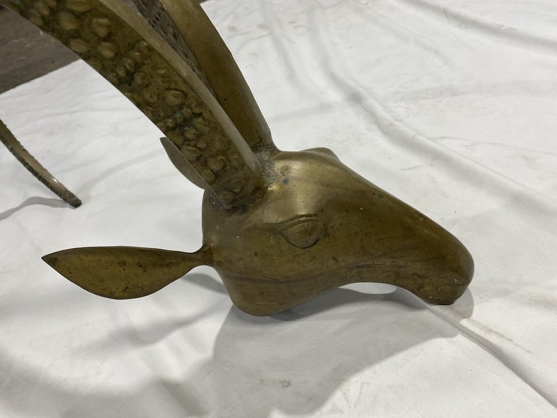 1970’s Vintage Brass Ibex Rams Head Coffee Table gallery