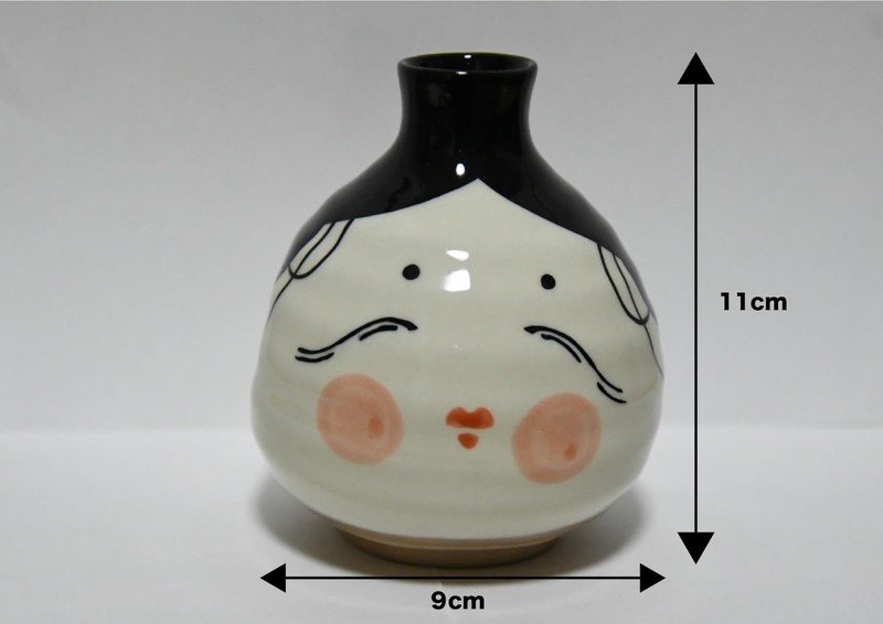 Okame Sake Bottle Set 1.5 Go Size Hyottoko Sake Cup Cute Gift Japanese Sake gallery
