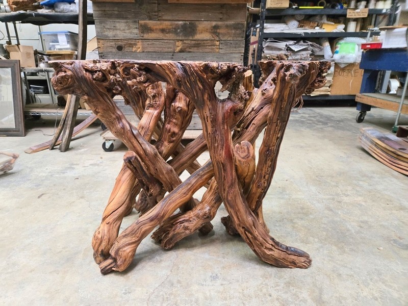 Grapevine Dining Table made from retired Silver Oak Cab Vines planted in 1942