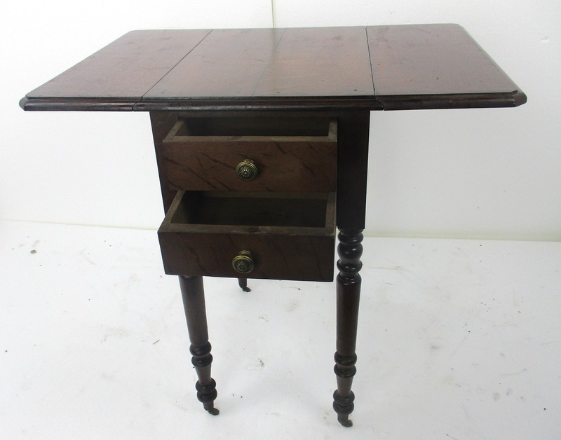 Antique Drop Leaf Gate Leg Table Cabinet Desk Hallway Furniture Drawers Sweet on gallery