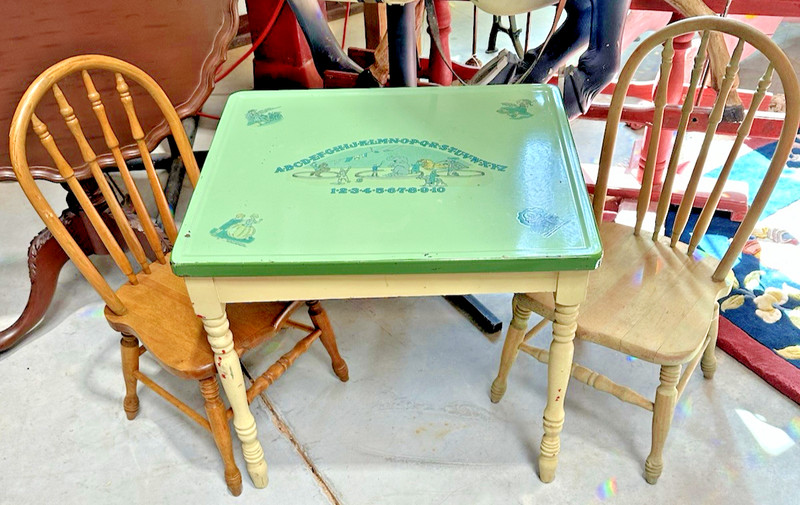 Vintage Child’s Enamel Metal Table