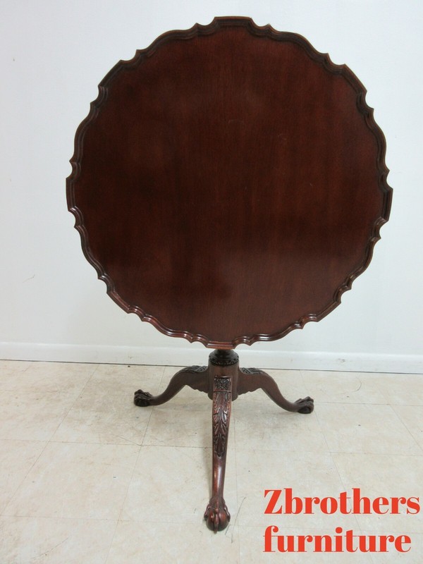 Baker Historical Charleston Mahogany flip Top Center End Table Ball Claw