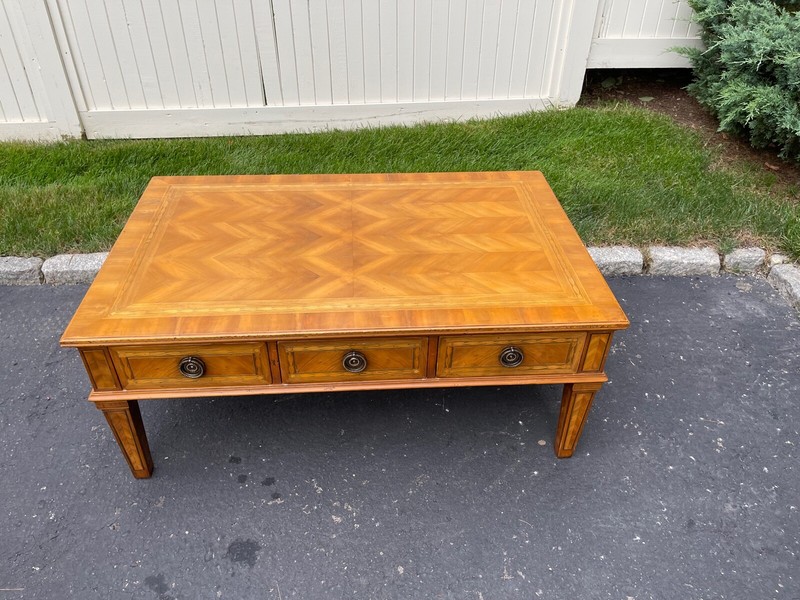 Alfonso Marina Ebanista Rectangular Inlaid Fruitwood Coffee Table gallery