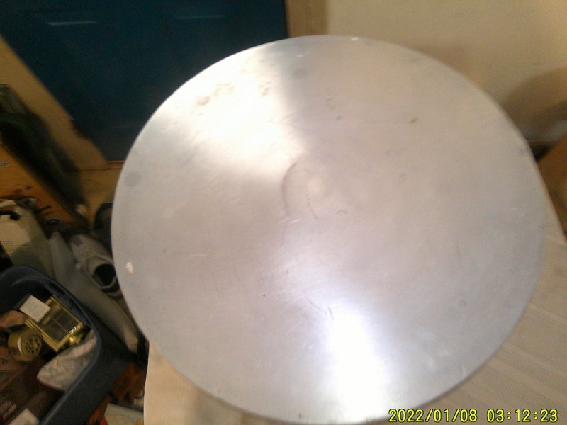 VINTAGE SOLID ROUND ALUMINUM PEDASTAL TYPE ACCENT TABLE gallery