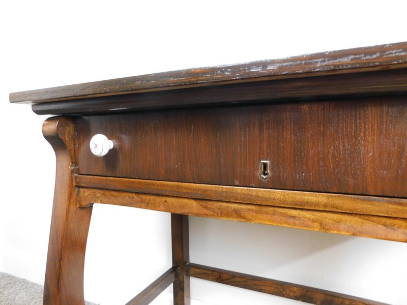 31"W Desk Console Sofa Vanity Table Wood w Drawer Vintage Empire Restored gallery