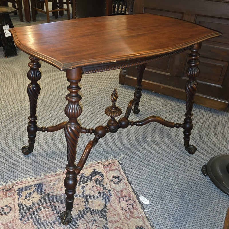 Antique Mahogany Lamp Table – Merklen - Rectangular gallery