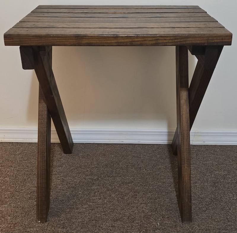 Antique Sawbuck Primitive Table Wood Side Plant Stand Trestle X Leg Cross Rustic gallery
