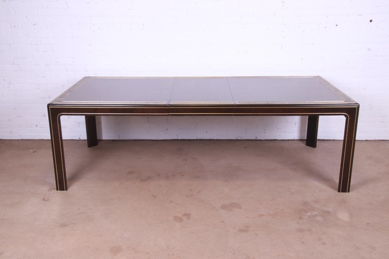 Bernhard Rohne for Mastercraft Acid Etched Brass Extension Dining Table