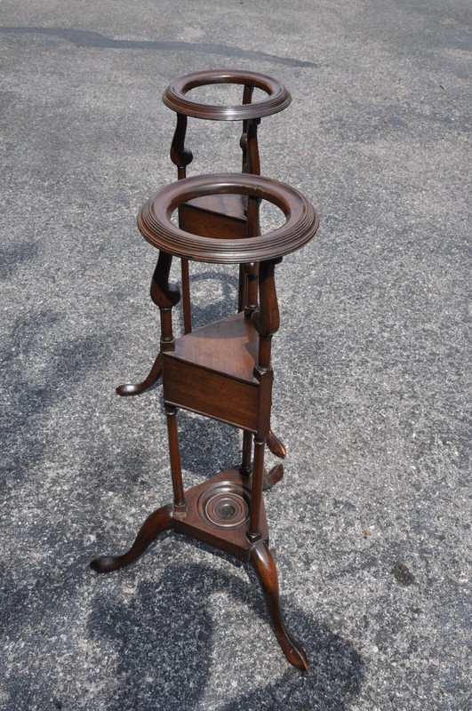 Pair Georgian Mahogany Shaving Stands / Plant Stands gallery