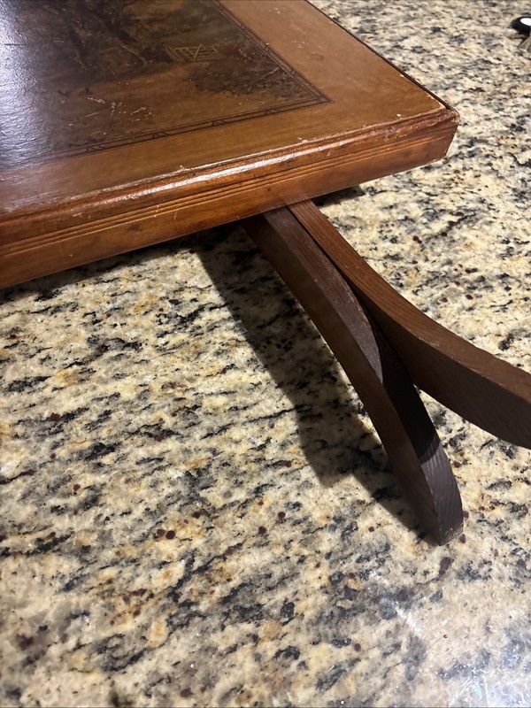 Vintage Wooden Folding Card Table Country Lane Stamp gallery