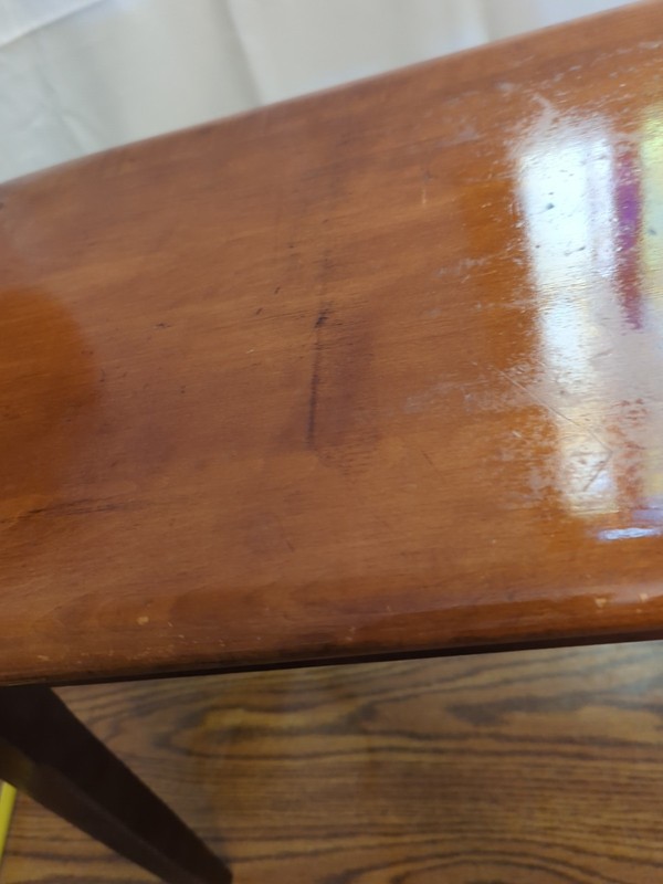 Antique Primitive Mahogany Table Bench Wood Peg Nails Labels On Bottom Heavy gallery