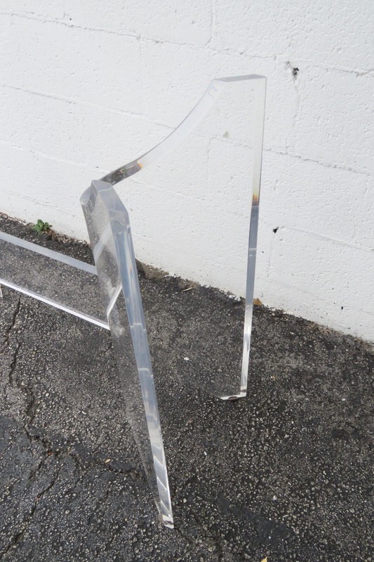 Mid Century Modern Lucite Glass Top Console Table 3599 gallery