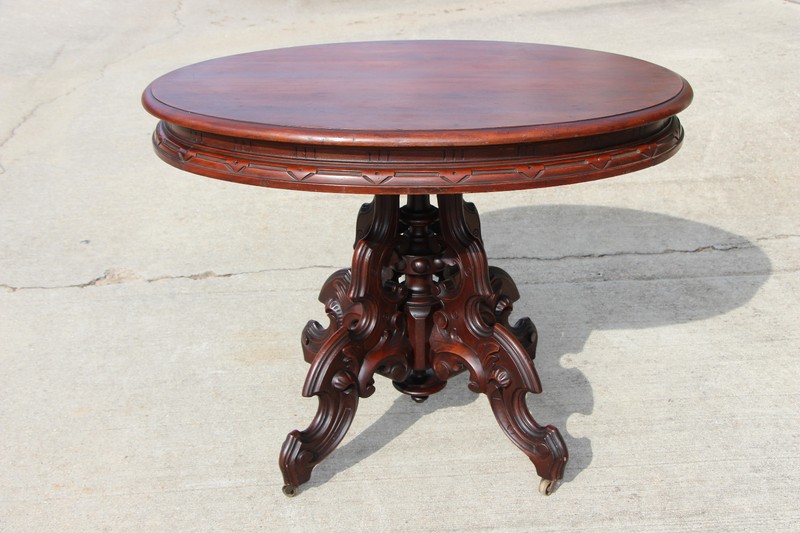 Magnificent Thomas Brooks Solid Walnut Large Victorian Center Table ~Ca.1870 gallery