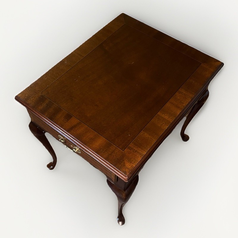 Vintage Councill Craftsmen Inlaid & Banded Mahogany Side Table with Drawer gallery