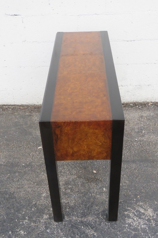 Hollywood Regency Two Tone Small Narrow Console Entry Table 5811 gallery