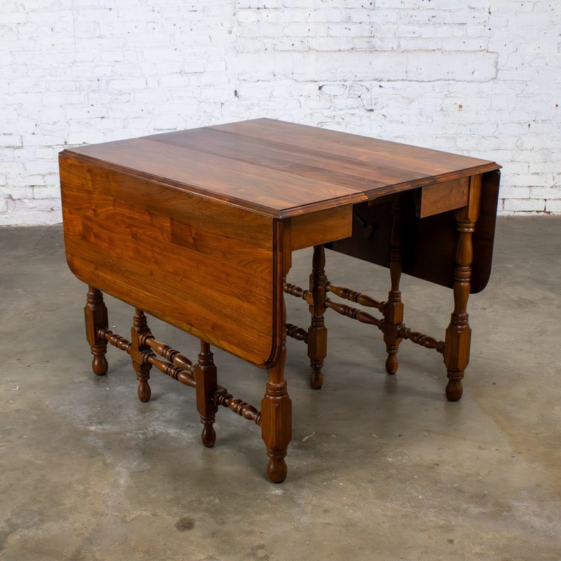 William Mary Style Dining Table Walnut Drop Leaf Expanding Gateleg by Abernathy gallery