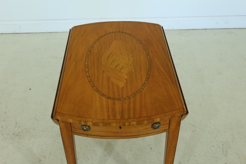 32200EC: English Custom Made Satinwood Inlaid Pembroke Table gallery