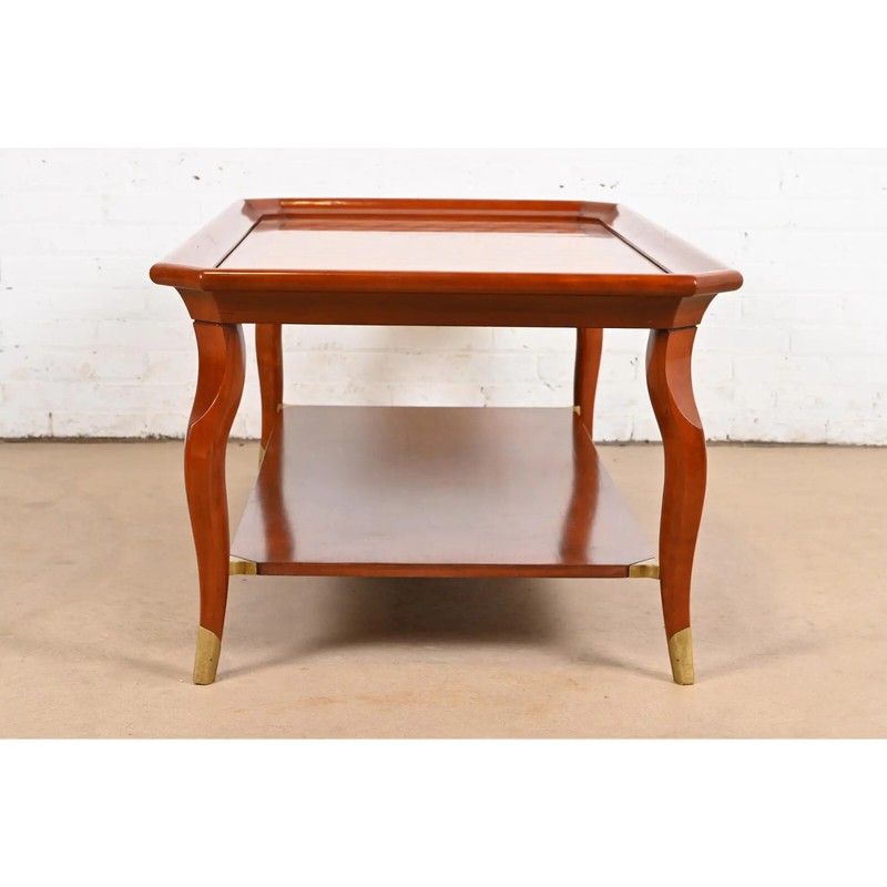 John Widdicomb Italian Provincial Parquetry Top Two-Tier Coffee Table gallery