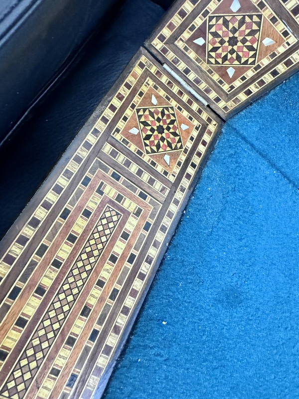 STUNNING SYRIAN DAMASCUS INLAID BACKGAMMON/CARD/ GAME TABLE, See Description. gallery