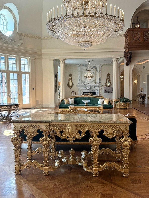 Impressive French Regency Style Onyx Top Giltwood Center Table gallery