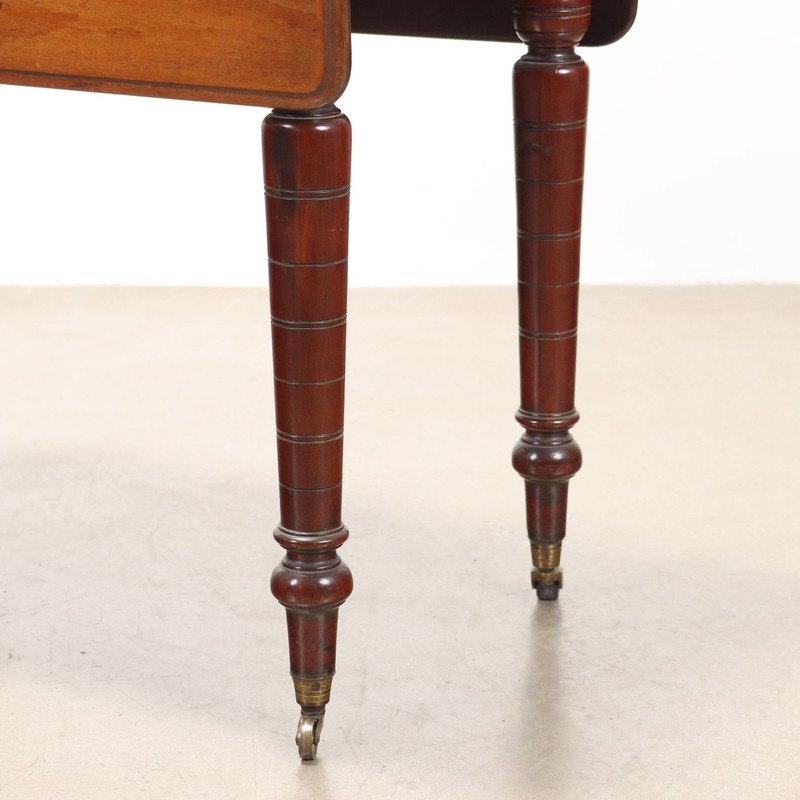 Antique Coffee Table Mahogany Drawers Decorations XIX Century Original gallery