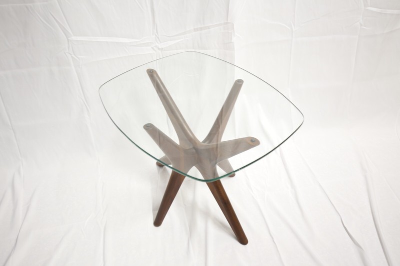 Adrian Pearsall "JAX" Walnut/Crystal Table Set of 3 by Craft Associates gallery