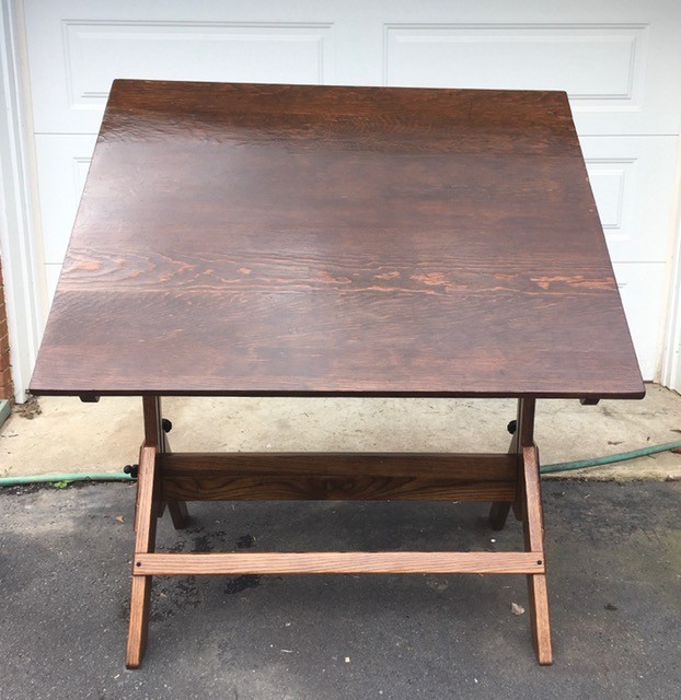Hamilton Drafting Table Vintage 48×38 Tabletop Turnstile Tilt