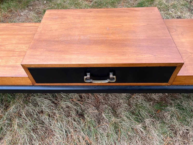 Vintage 60s MCM Long Coffee Table Entertainment Center TV Stand Asian James Mont gallery