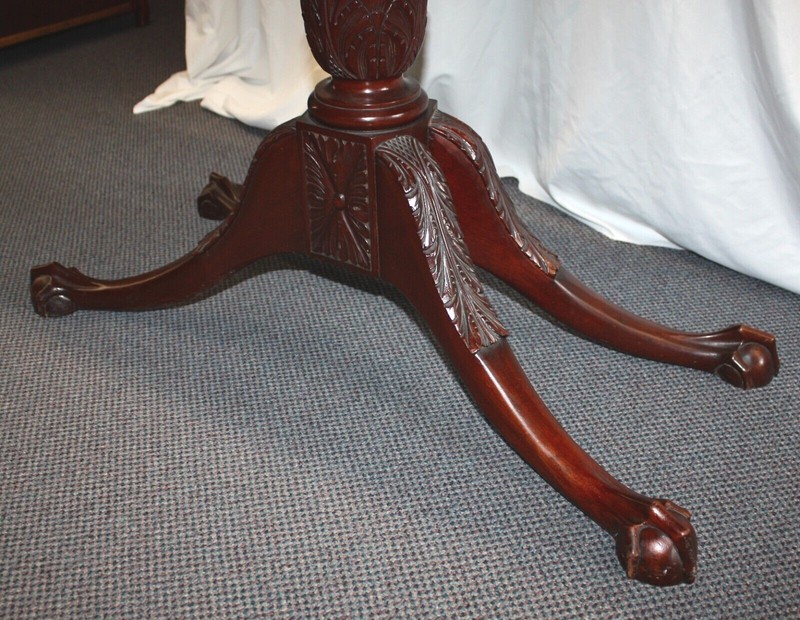 Antique FELDENKRAIS 1-Drawer, Double-Drop Leaf, Chippendale Style Mahogany TABLE gallery