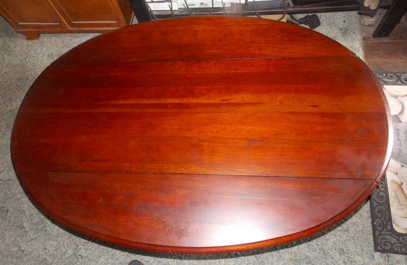 Solid Cherry Mid Century Oval Dropleaf Coffee Table (CT256)